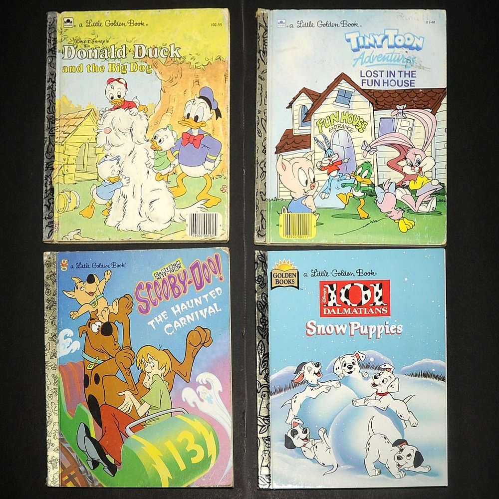 VTG Little Golden Books Lot of 4 Disney Donald Duck Scooby Doo Stories '86 '90s